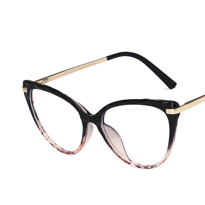 Metal Irregular Rhombus Frame Women'S Nearsighted Glasses Anti-Glare Spring Hinges Myopia Glasses -0.5 -1.0 -2.0 To -6.0