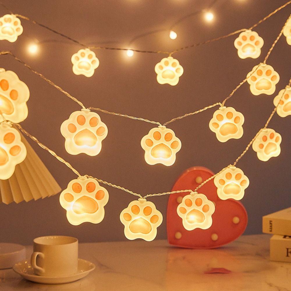 Cat Paw Fairy String Lights PVC String Lamp High Quality Garden Lamp  Outdoor Courtyard