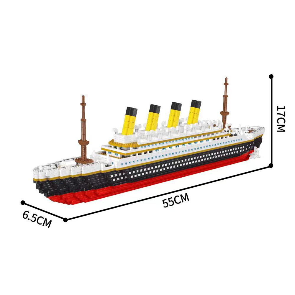 KNEW BUILT 3D Titanic Cruise Ship Model Micro Mini Building Block Toy-Home DecorHigh Difficulty AssemblyAdult ToysKill Time