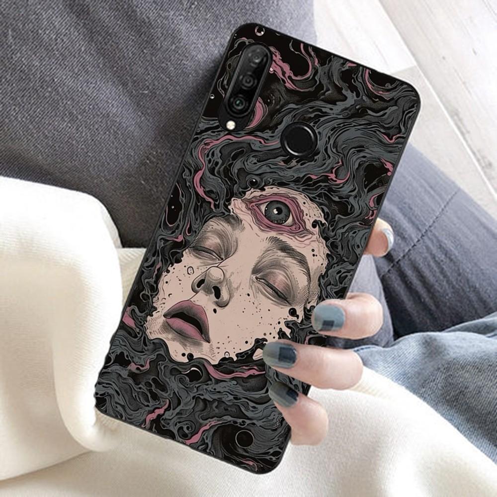 Spooky Scary Red Eye Pattern Phone Case For Huawei Honor 10 Lite 9 20 7A 9X 30 50 60 70 Pro Plus Soft Silicone Cover