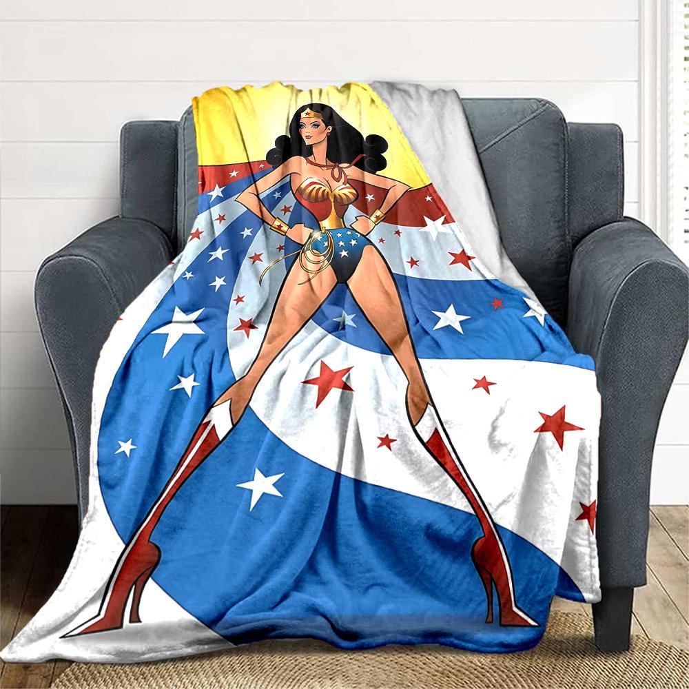1ks Flanelová deka Wonder Woman Měkká, teplá a útulná na pohovku, postel, do kanceláře a na cesty Všestranný dárek pro každé roční období, Vánoční dárek