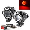 LED Motorcycle Angel Eyes Motorbike LED Auxiliary Lamp U7 Headlamp Spotlights Motorcycle Headlights Super Bright 125W 2Pcs/set