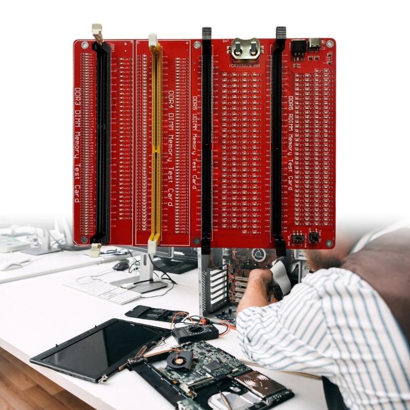 Universal RAMs Diagnostic Card For DDR3 DDR4 DDR5 UDIMM RDIMM Memory Module With Two Power Supply Option