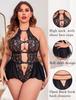 Avidlove Womens Plus Size Lingerie Lace Bodysuit Teddy Deep V One Piece Lace Babydoll