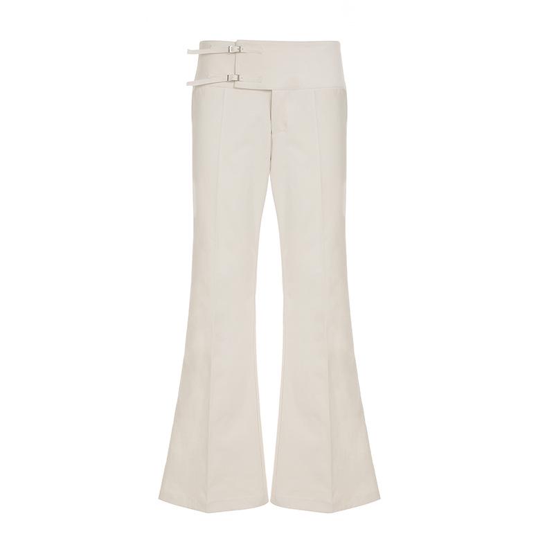American Style Low-Rise Patchwork Trousers: Autumn/Winter Casual, Comfortable, Slight Stretch, Straight Leg S