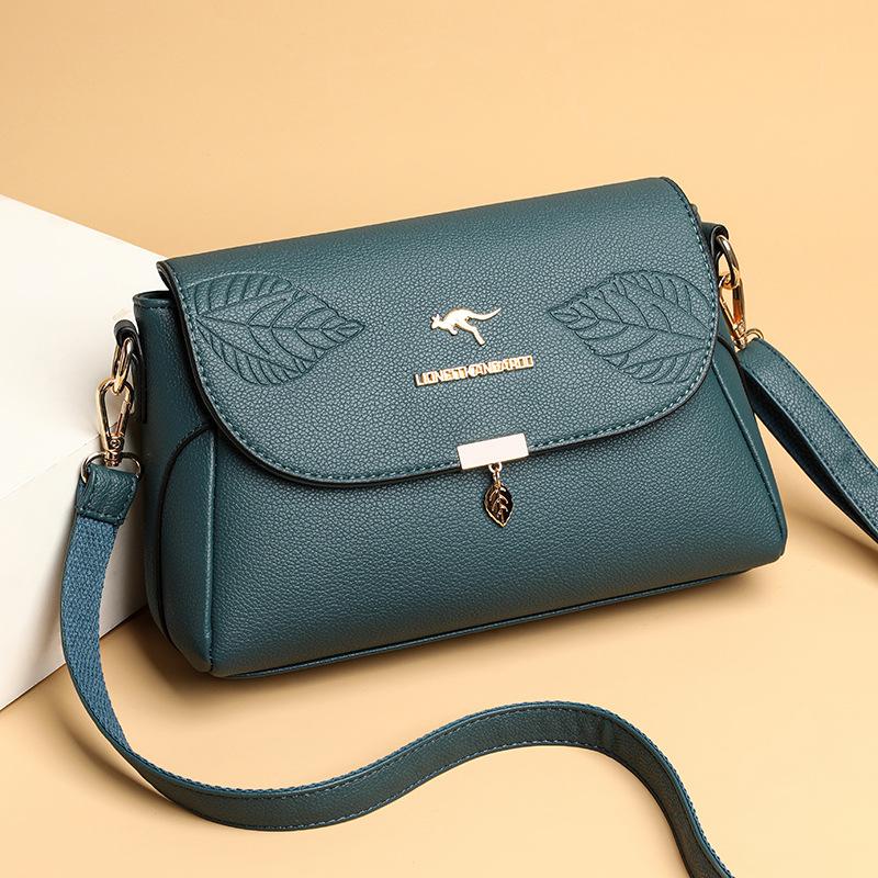 Soft leather women's bag casual single shoulder crossbody embossed small square bag versatile fashion single shoulder women