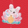 Traditional Style Rabbit Lantern Chinese Lotus Moon Handheld Luminous Lantern  Children Gift