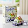 Fun Street Scene Trolley Model Toy: Interactive Building Blocks Car Display Ornament for Men & Women