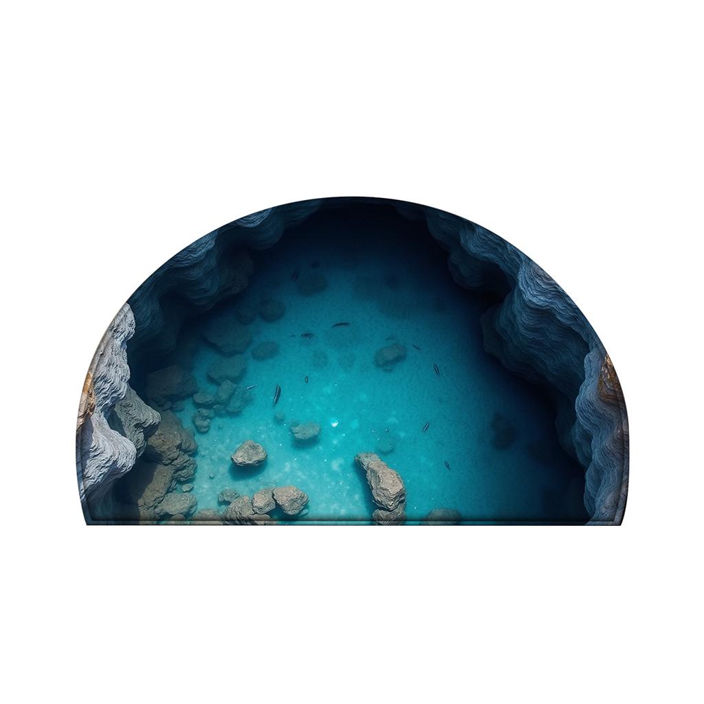 Front Door Mat Indoor Outdoor Entrance, 3D Optical All-Weather Doormat, Optical Rug Ground Crack Rug 3D Rugs, Easy Clean Patio Porch