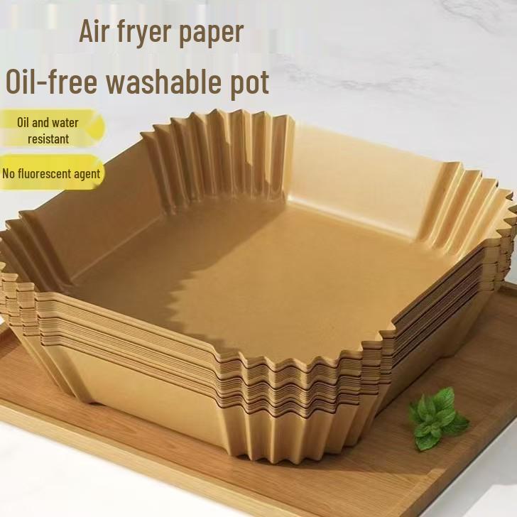 Round Air Fryer Disposable Oil-Absorbing Paper Liners, Food-Grade Silicone.