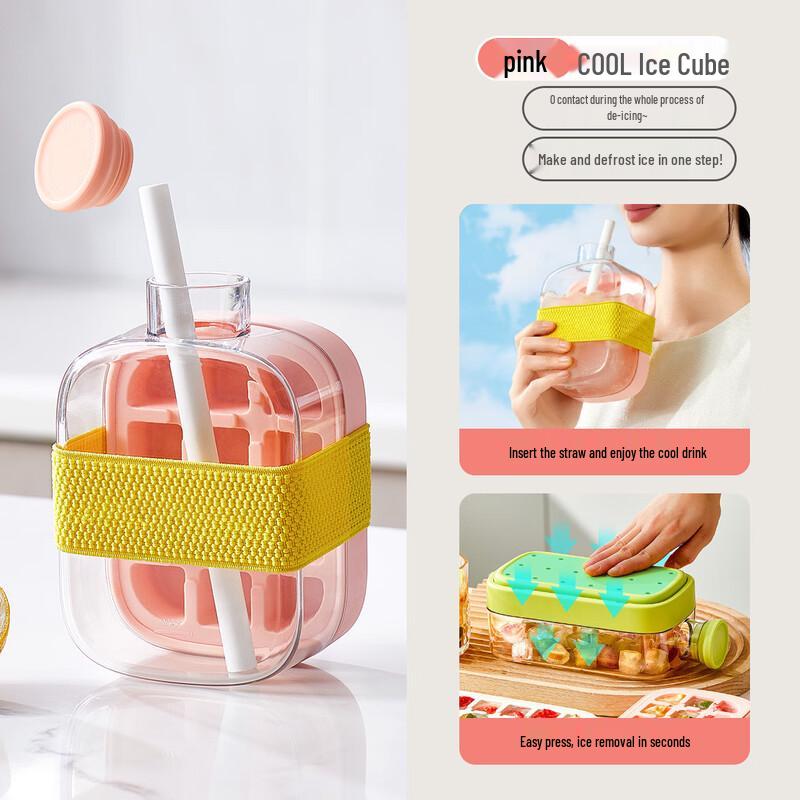 Press-Type Ice Cube Maker Water Bottle