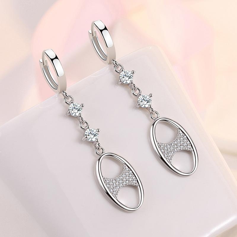 925 Sterling Silver Claws Stud Earrings with Crystal AAA CZ Stone Modern Design Fashion Versatile Accessories Women Jewelry