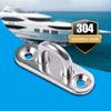 4Pcs Stainless Steels Pad Eye Plate Marine Hardware Hook Heavy Duty Ceiling Hook Half Opening Staple Hook Enduring