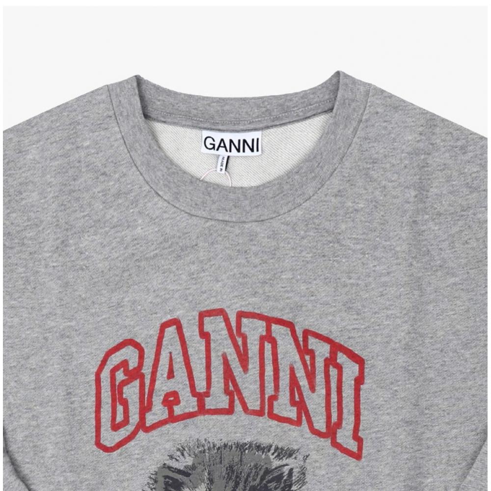 Ganni Women S SweatShirt iSoli Kitty Logo A1060016 920