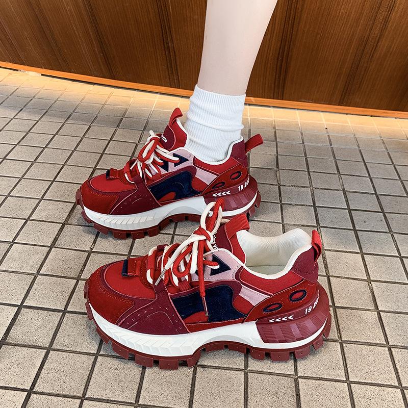 

Red women s 2 new spring fashion sneakers high sense 35 красный