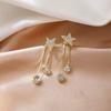 Korean Design Five - Pointed Star Tassel Earrings , Chic Fashion Drop Earrings for Women , Gold Alloy