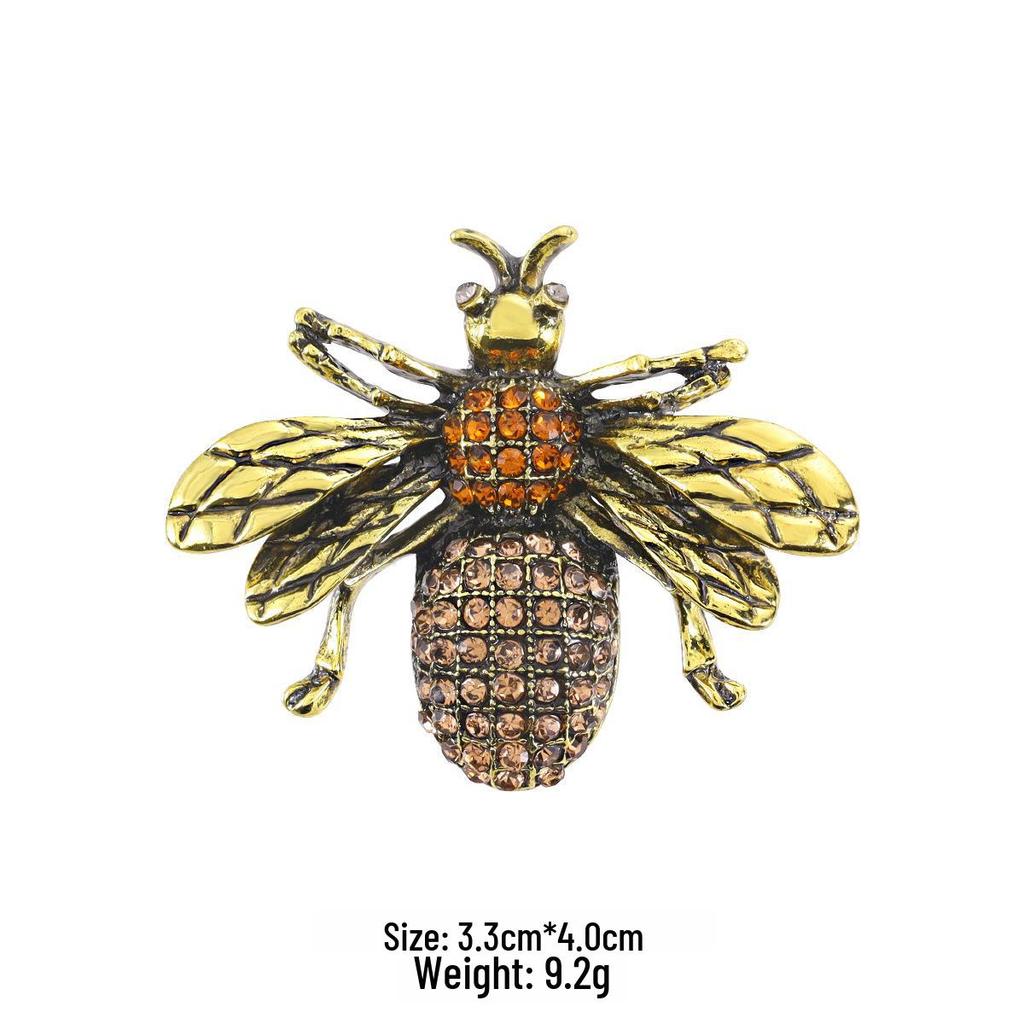 Nowy Styl Broszka Pszczoła z Kroplami Oleju - Urocza Pins Zwierzęcy na Kołnierzyki i Dodatki do Odzieży