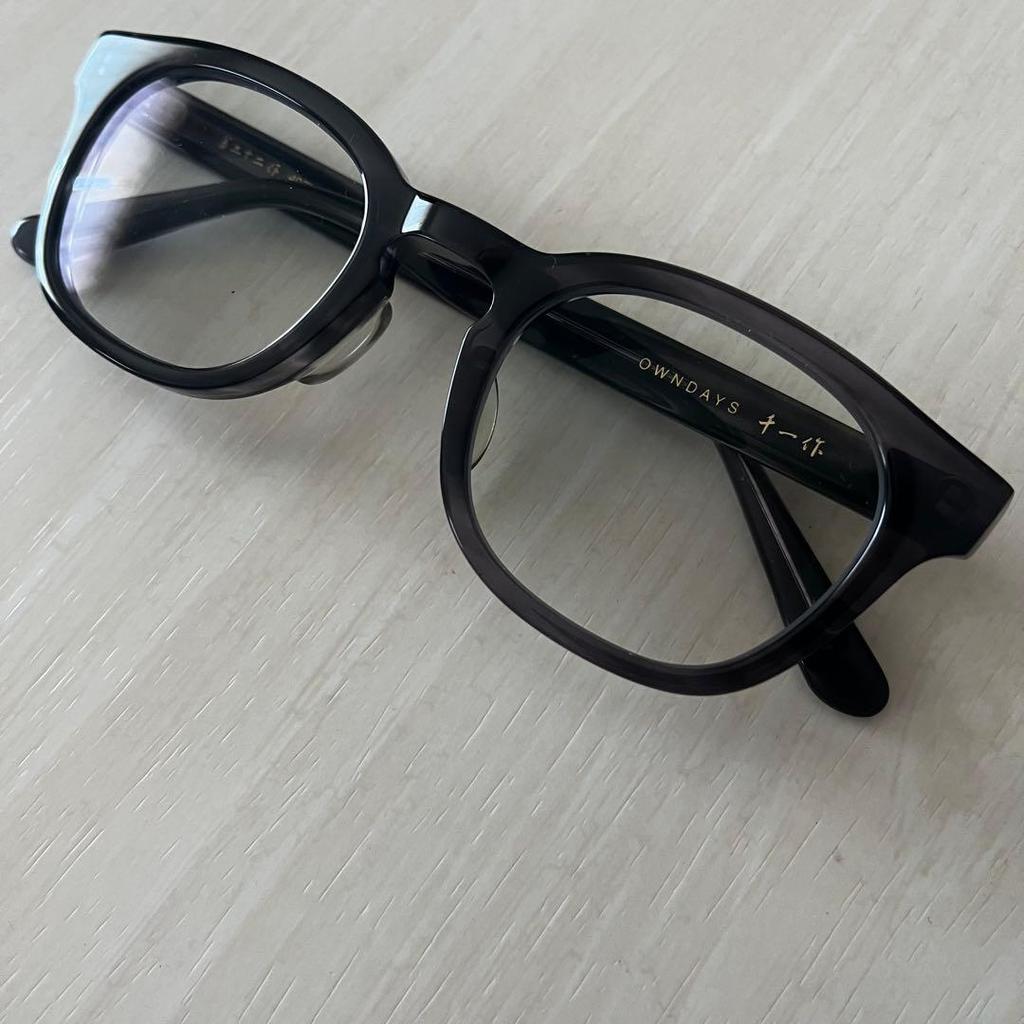 Used Beautiful item OWNDAYS made by Senichi Celluloid Visible light control lens Gray Glasses made in Sabae