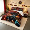 3 Piece Bedding Set with Duvet Cover and 2 Pillowcases - F1 Racing Drivers Legends Grid Print - Sunset Orange Motorsport Decor for Fans