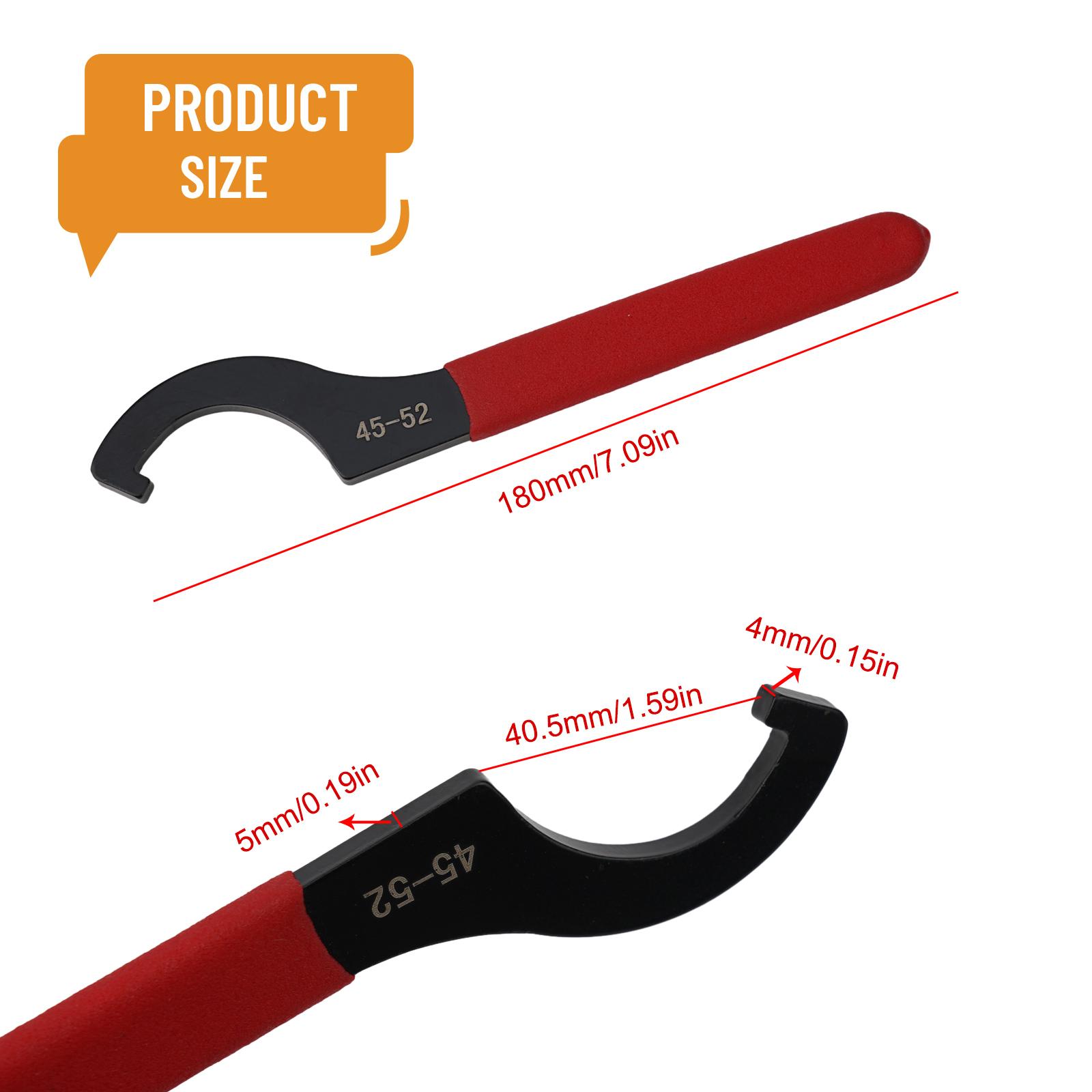 

1 Pcs Hook Wrench Spanner 38-42 45-52 55-62 68-72mm 1 Piece Drop Forged Carbon Steel Electrophoresis Steel Handle C38-42mm