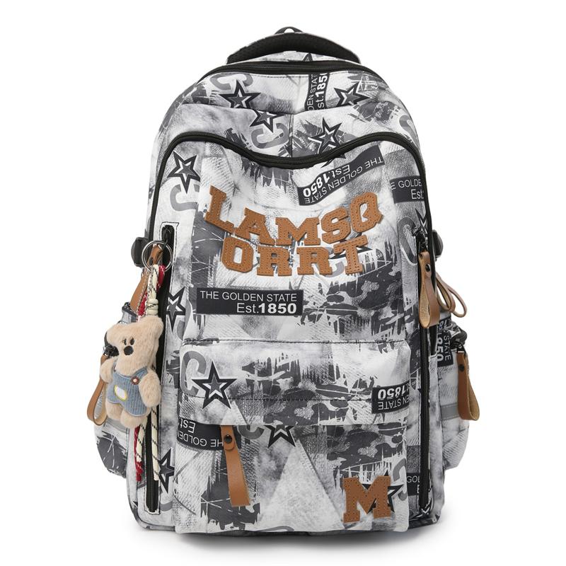 Graffiti Junior Senior High School Student Schoolbag Men's Large Capacity Computer Backpack