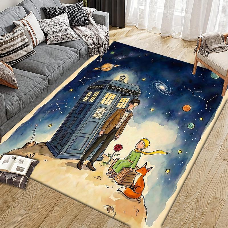Doctor Who2 Flannel Pattern Square Carpet,Area Rug,Carpet Rug for Living Room Bedroom Sofa Playroom Decor,Non-slip Floor Mat