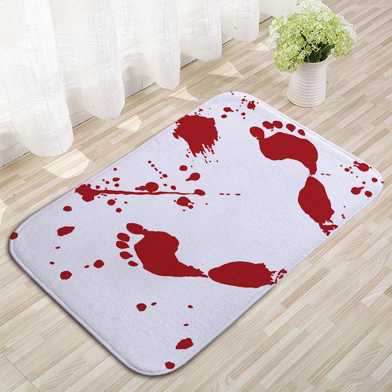 Halloween Carpet Soft Noise Reduction Home Decor Creative Horror Blood Handprint Entrance Doormat Bathroom Foot Mat