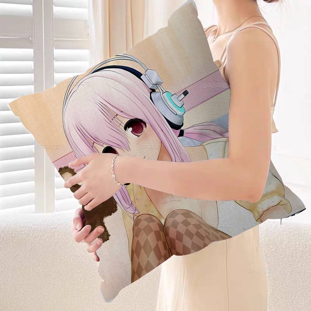 Cartoon Virtual Singer Super Sonico Pillow Gift Home Office Decoration Bedroom Sofa Car Cushion Cover case x