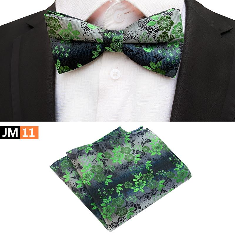 İki Parça Takım Paisley Papyon ve Cep Mendilleri