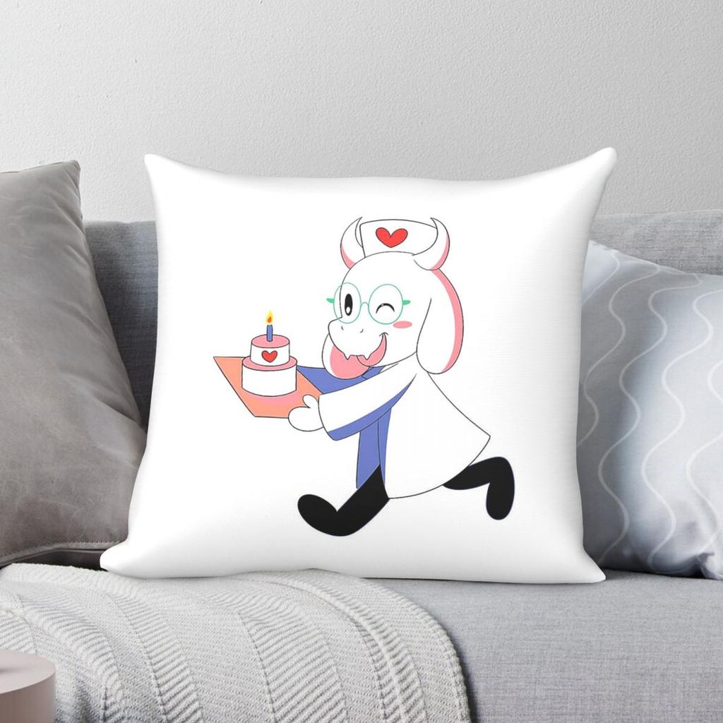 Deltarune Game Ralsei Square Pillowcase Polyester Linen Velvet Creative Zip Decorative Pillow Case Home Cushion Cover