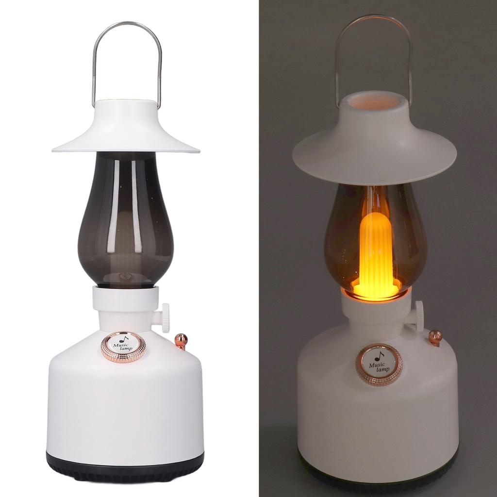 Hanging Hand Lantern Music with 1200MAH Battery Retro Camping Lights for Garden Outdoor
