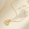 Popular women's jewelry, high-end 11-letter zircon design, long necklace, heart-shaped collarbone chain.