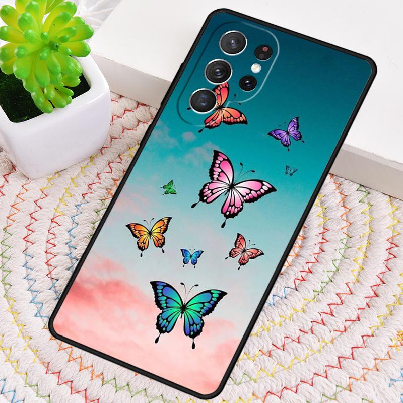 Cute Aesthetic Butterfly Soft Phone Case for Samsung Galaxy Note 10 Pro S26 Ultra S23 S24 FE S25 S21 S22 PLUS Shockproof Cove