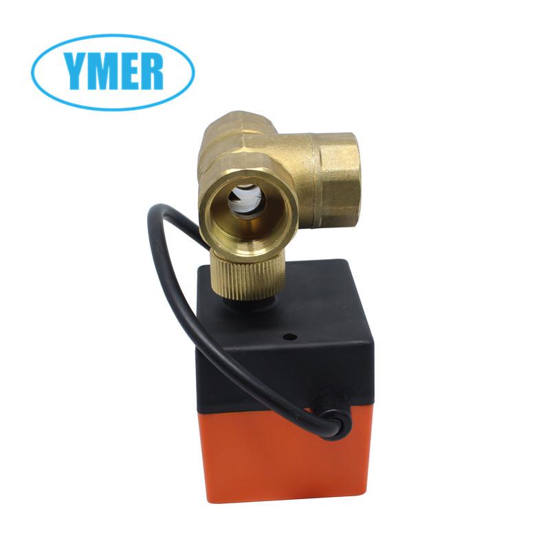 1-Inch Brass Electric Three-Way Ball Valve for Cold/Hot Water System, Internal Thread 4/6 Points