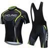 Mens Quick-Dry Breathable Cycling Jersey Shorts Set Road Bike Riding