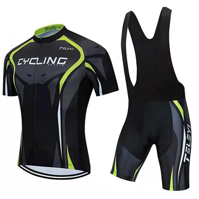 Mens Quick-Dry Breathable Cycling Jersey Shorts Set Road Bike Riding