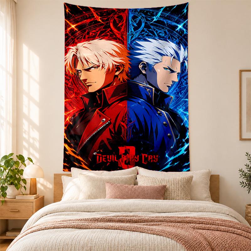 Devil May Cry Wandteppich hohe Qualität zur Dekoration von Wohnzimmer Schlafzimmer Studentenwohnheim Wänden ideal als Schlafzimmer Wandkunst oder Weihnachtsgeschenk