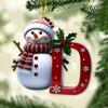 Shatterproof Acrylic Snowman Letter Hanging Ornament Christmas Tree Decoration For Festival Tree Wreath Window Display