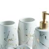 Bath Bathroom Accessory Kit CERAMIC Marble Pattern Lotion Dispenser Soap Dish Great Gift for Family, Friends
