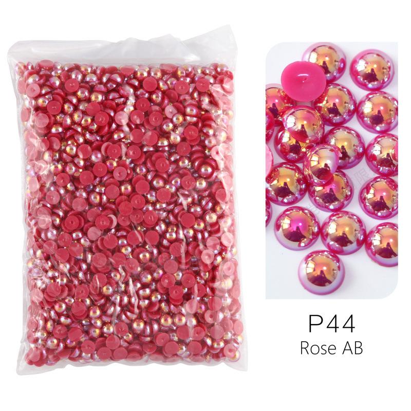 ABS Imitationsperle, Flachboden Halbrund Handyhülle Zubehör DIY Nagelkunst Perlen Schmuck Harzzubehör
