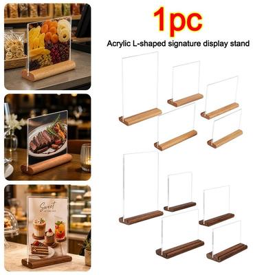 Vertical Standing Table Sign Card Holder Solid Wood Base Poster Stand Display  Advertising Display