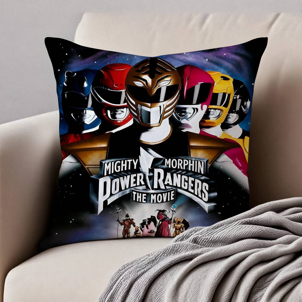 M-Mocní M-Morfující Power Rangers Povlak na polštář Roztočům odolný povlak na polštář Skrytý zip Hedvábný krátký plyš Potah na polštář na pohovku