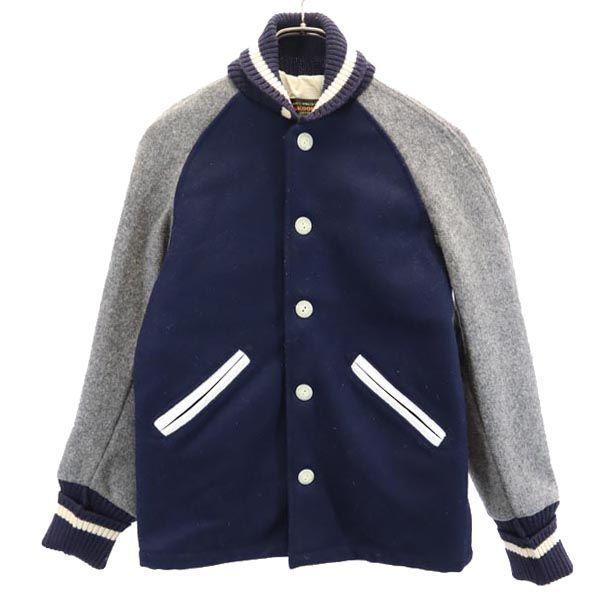 

SKOOKUM Made in USA button Stajan 30 Navy x gray Shawl collar Men s Used