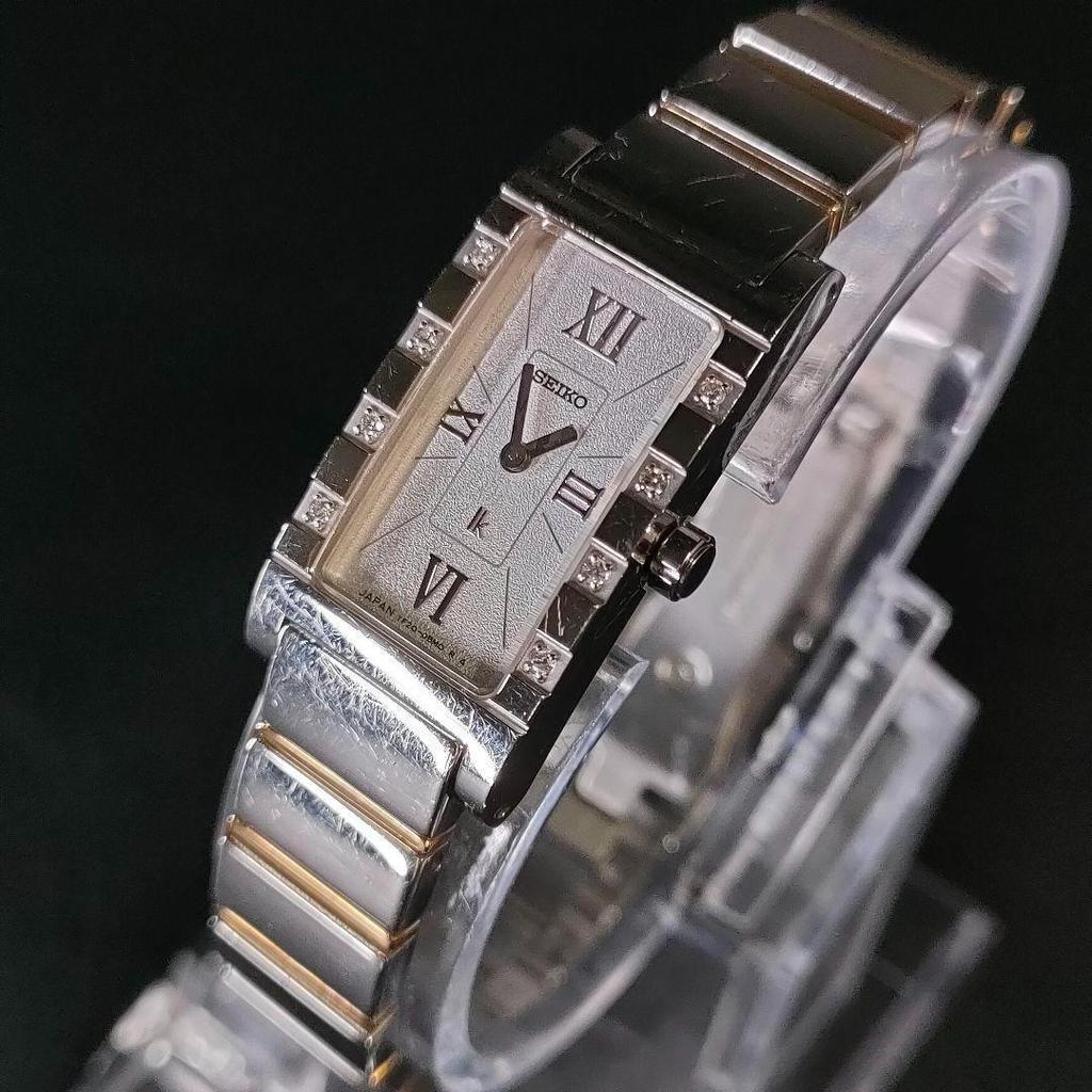 [USED] SEIKO Lucia 1F20 Silver Diamond Bezel Quartz
