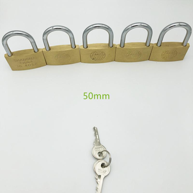 5 PC 50mm padlocks open by same keys Copper locks padlock for drawer luggage case box Hardware 50mm