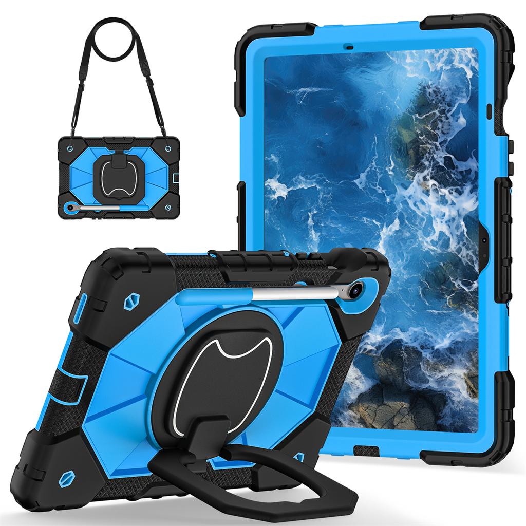For Samsung Galaxy Tab S10 FE/Tab S9/Tab S9 FE.360° Rotating Grip Heavy Duty Protection Stand TPU+PC 3in1 Anti-knock Shockproof Tablets PC Case