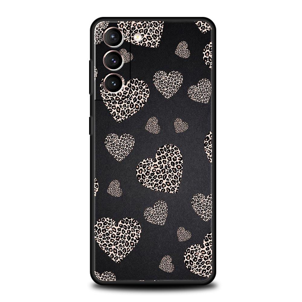 Gold Pink Rose Glitter Hearts Soft Phone Case For Samsung Galaxy S25 Edge S24 Plus S23 FE S22 S21 S20 Ultra 5G S10 Protect Cover