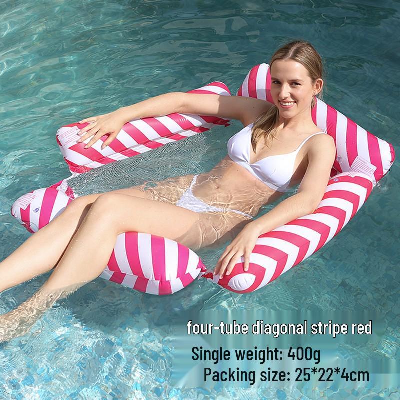 Inflatable Hammock with Net, Foldable Backrest, Floating Lounge Chair, Water Bed Sofa.