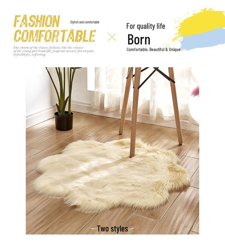 Plum Blossom Long Pile Flower Pattern Carpet - Home Decor Floor Mat for Living Room & Bedroom