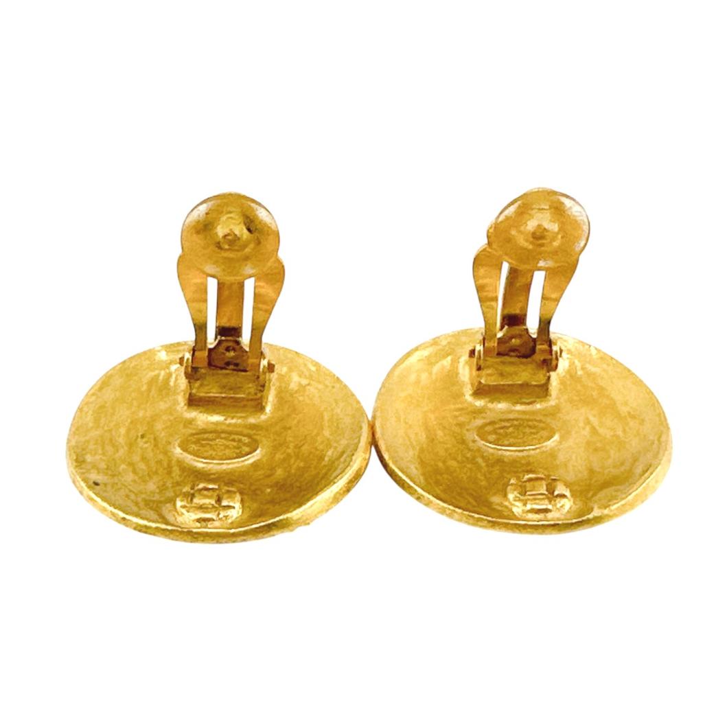 CHANEL Vintage large COCO Mark Earring gold Women Used